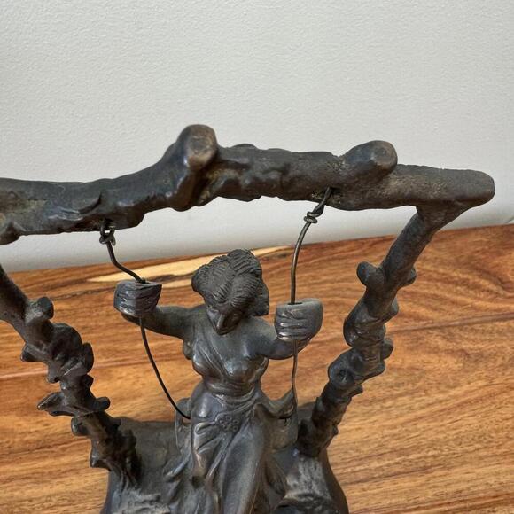 Vintage Cast Iron Swinging Lady Figurine after Auguste Moreau - Picture 7 of 9